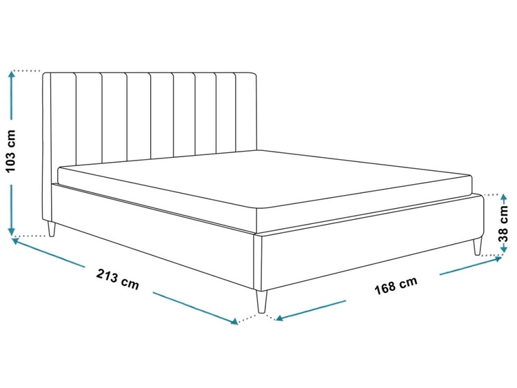 Polsterbett mit Lattenrost 160x200 Snazi Dunkelgrau