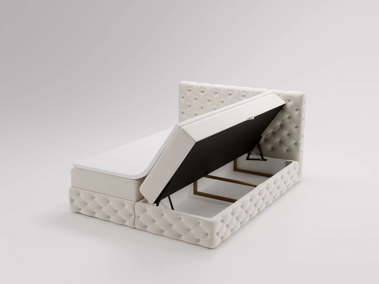 Boxspringbett mit Bettkasten 180x200 Canolo Beige