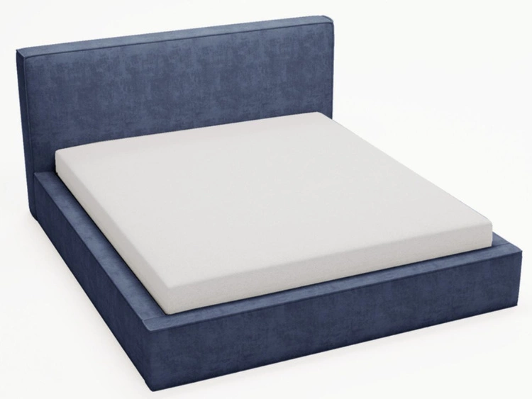 Polsterbett mit Bettkasten und Lattenrost 200x200 Monaco Blau