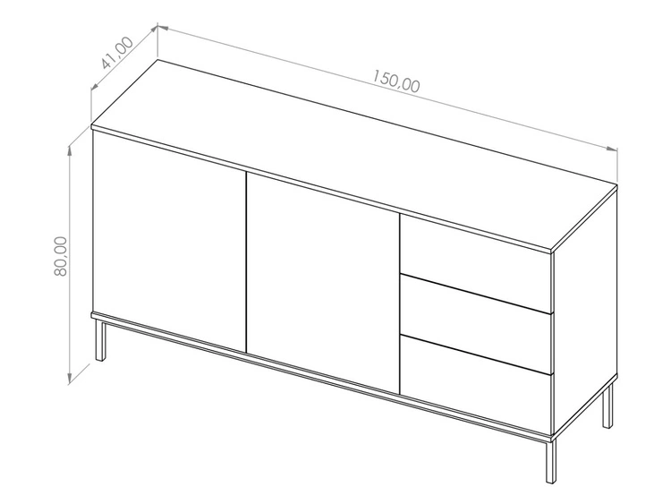 Kommode mit Türen und Schubladen Soroko Schwarz