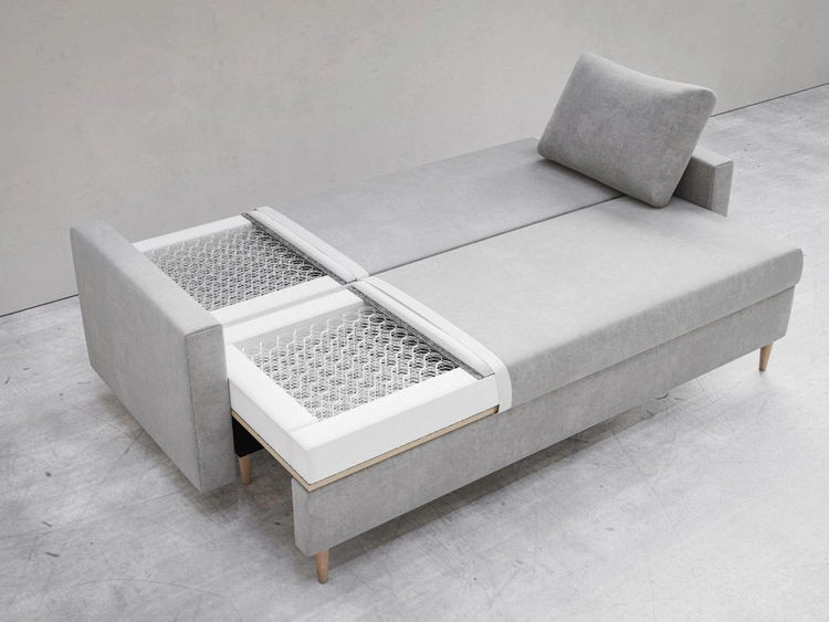 Schlafsofa mit Bettfunktion und Bettkasten Castelo Dunkelgrau