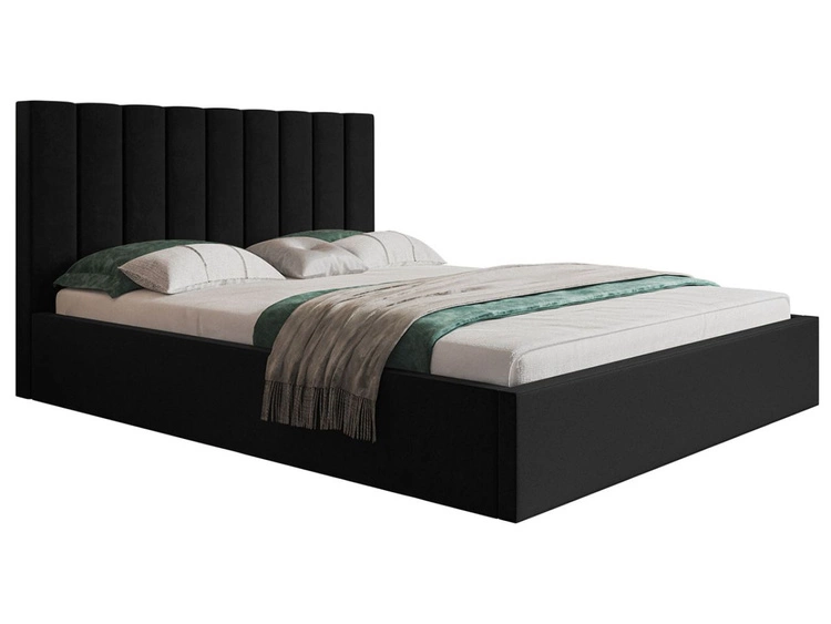 Polsterbett mit Bettkasten und Lattenrost 120x200 Sesto Schwarz