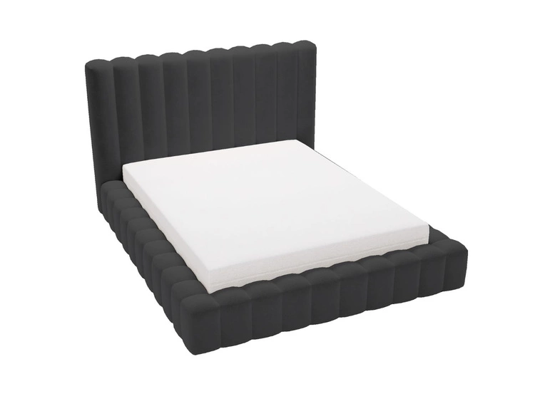 Polsterbett mit Bettkasten und Lattenrost 140x200 Rotto Schwarz