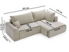 Ecksofa L-Form mit Schlaffunktion und Bettkasten Savana Bis Dunkelbeige