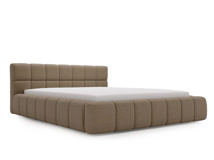 Polsterbett mit Bettkasten und Lattenrost 180x200 Alicante Boucle Braun