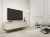 TV-Lowboard Hänge mit Türen 135 cm Diolo Beige mit geriffelter Vorderseite