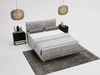 Boxspringbett mit Bettkasten 140x200 Forte Hellgrau