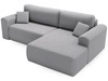 Ecksofa mit Schlaffunktion und Bettkasten Belvio rechts Hellgrau
