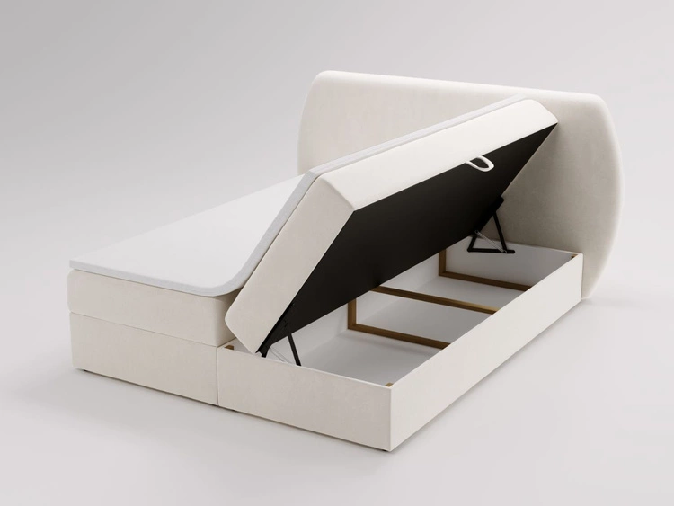 Boxspringbett mit Bettkasten 140x200 Bogota Creme
