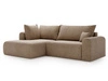 Ecksofa L-Form mit Schlaffunktion und Bettkasten Savana Bis Dunkelbeige