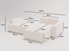 Ecksofa L-Form Links mit Schlaffunktion und Bettkasten Tazones Creme