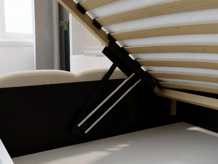 Polsterbett mit Bettkasten und Lattenrost 120x200 Modo Beige