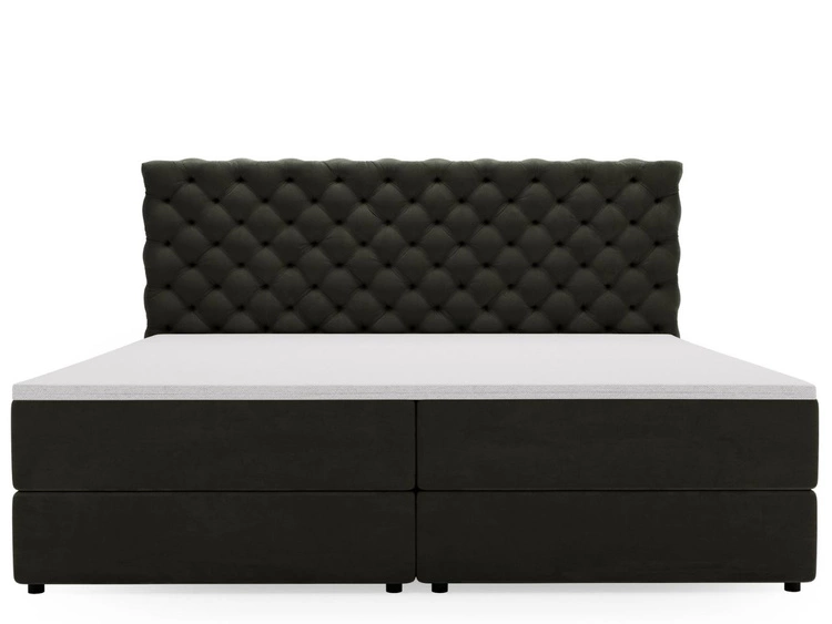Boxspringbett mit Bettkasten 180x200 Bergamo Dunkelgrau