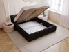 Polsterbett mit Bettkasten und Lattenrost 140x200 Cloud Low Bouclé-Stoff Schwarz