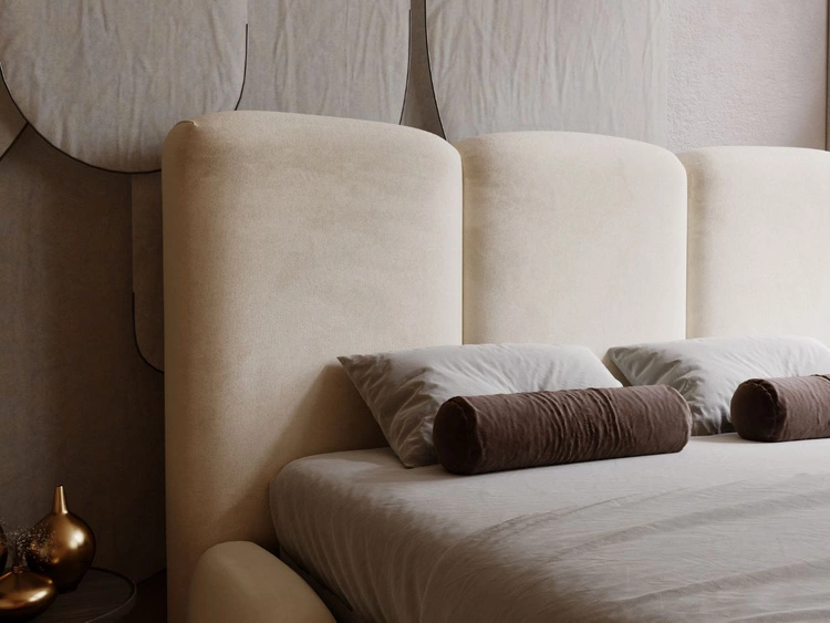 Polsterbett mit Bettkasten und Lattenrost 180x200 Bubble Beige