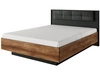 Holzbett mit Nachttischen 160x200 Montreal Kastanie Schwarz