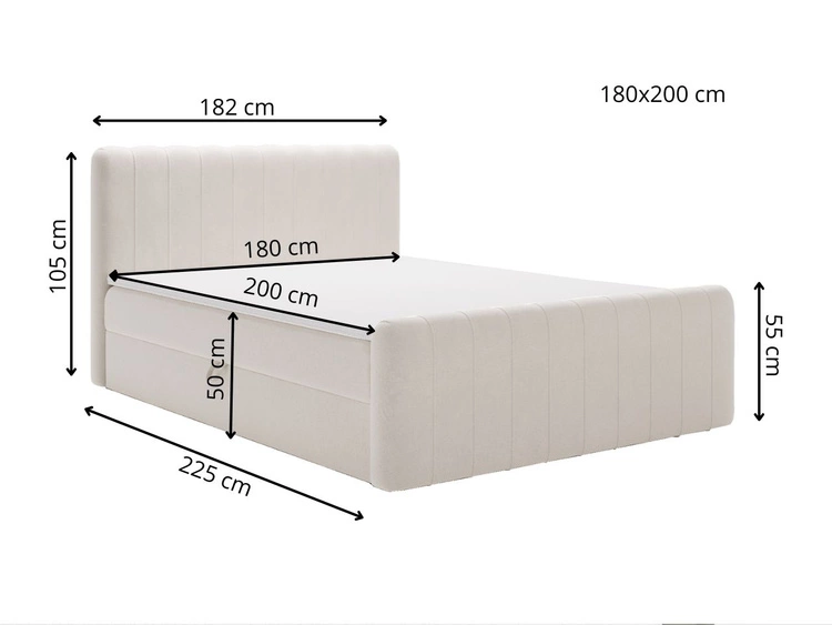 Boxspringbett mit Bettkasten 180x200 Osteno Grün
