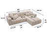Ecksofa L-Form Rechts Nork Creme