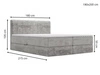 Boxspringbett mit Bettkasten 180x200 Forte Hellgrau