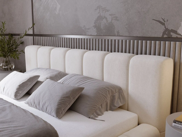 Polsterbett mit Bettkasten und Lattenrost 120x200 Orio Beige