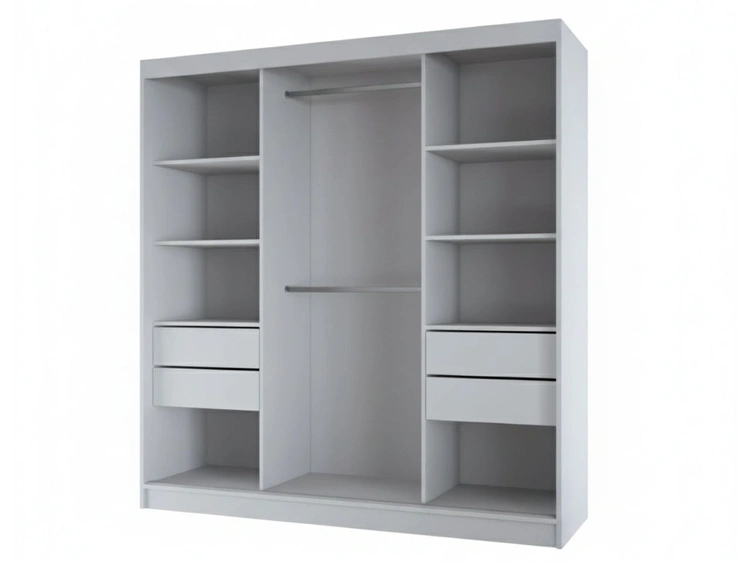 Schiebetürenschrank mit Spiegel 200 cm Vello Weiß