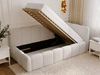 Jugendbett Einzelbett mit Bettkasten und Lattenrost 90x200 Cloud One Beige Bouclé-Stoff 