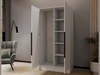 Kleiderschrank 100 cm Perugia Weiß mit schwarzen Griffen