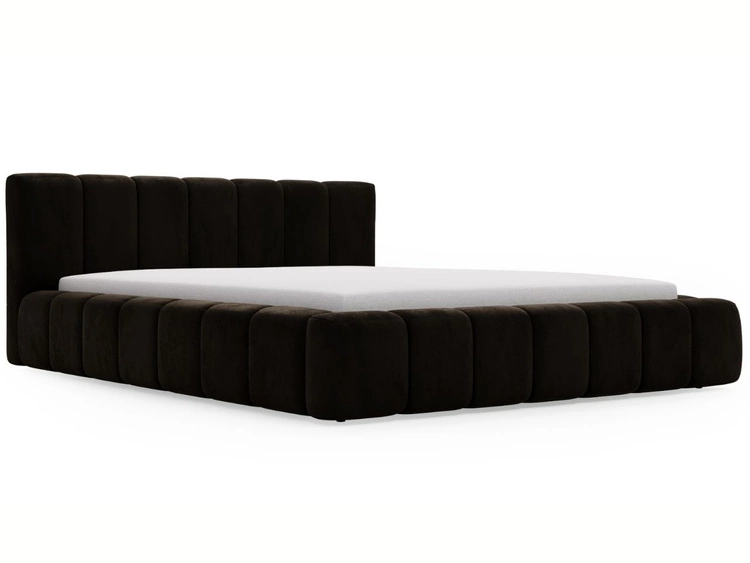 Polsterbett mit Bettkasten und Lattenrost 160x200 Split Schwarz