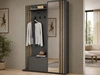 Garderobe mit Spiegel und Kleiderhaken Macron Graphit Artisan Eiche