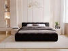 Polsterbett ohne Bettkasten mit Lattenrost 120x200 Cloud Low aus Samtstoff Schwarz