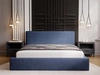 Polsterbett mit Bettkasten und Lattenrost 200x200 Monaco Blau
