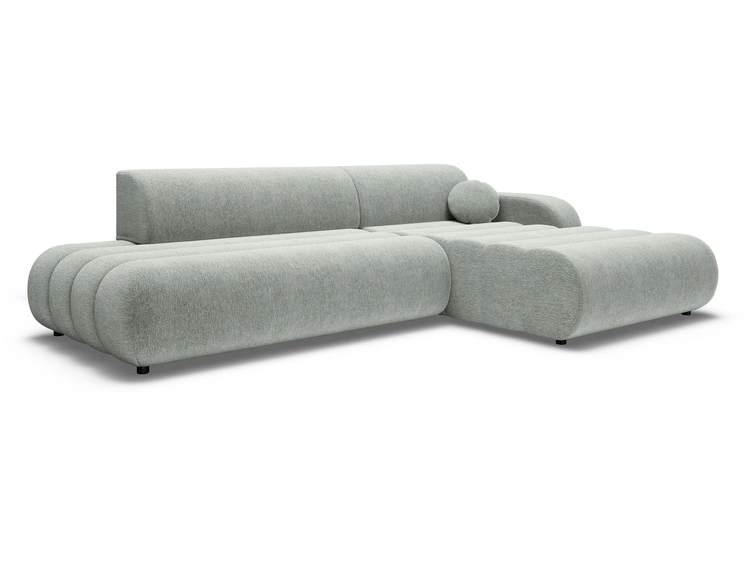Ecksofa L-Form mit Schlaffunktion und Bettkasten Lisso Rechts Hellgrün
