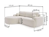 Ecksofa L-Form Links mit Schlaffunktion und Bettkasten Aurio Creme
