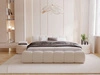 Polsterbett mit Bettkasten und Lattenrost 120x200 Cloud Low Bouclé-Stoff Beige
