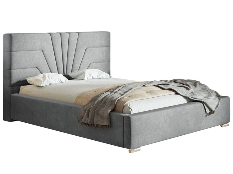 Polsterbett mit Bettkasten und Lattenrost 160x200 Tesis Hellgrau