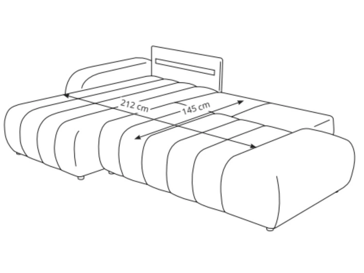Ecksofa mit Schlaffunktion und Bettkasten Rechts Adoro Braun