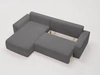 Ecksofa L-Form Links mit Schlaffunktion und Bettkasten Tazones Dunkelgrau