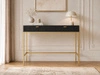 Schminktisch mit Schubladen Amber Schwarz, Gold Frame