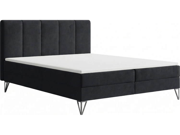Boxspringbett mit Bettkasten 160x200 Vendi Schwarz