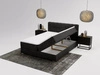 Boxspringbett mit Bettkasten 140x200 Forte Schwarz