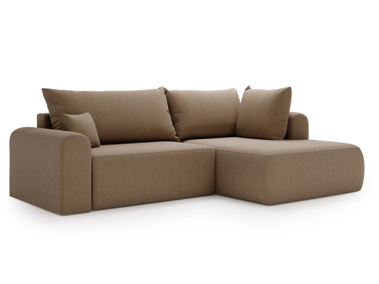 Ecksofa L-Form mit Schlaffunktion und Bettkasten Savana Bis Braun