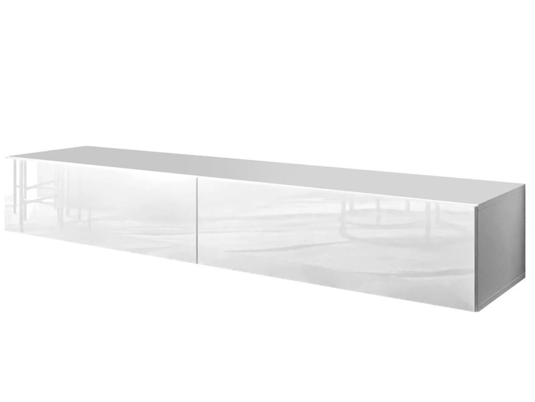 Hängendes TV-Lowboard mit zwei Türen 175 cm Sorelle Weiß Hochglanz