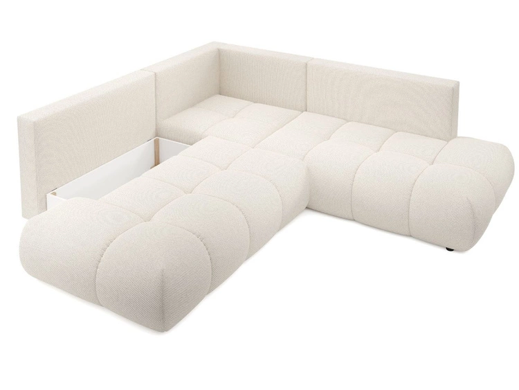 Ecksofa mit Schlaffunktion und Bettkasten Rechts Kair Beige