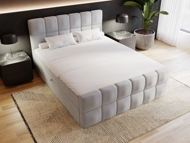 Boxspringbett mit Bettkasten 160x200 Alicante Grau