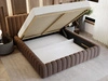 Polsterbett mit Bettkasten und Lattenrost 140x200 Bliss Braun