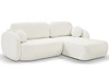 Ecksofa L-Form Rechts mit Schlaffunktion und Bettkasten Oreo Creme