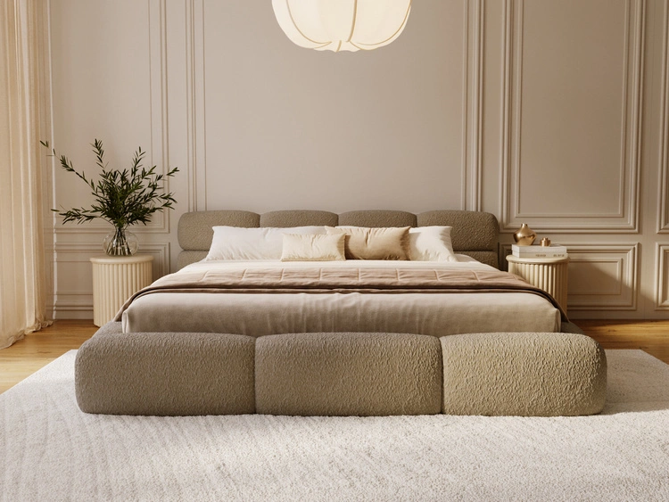 Polsterbett mit Bettkasten und Bettrost 180x200 Sweet Low Braun