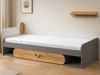 Einzelbett mit Schublade für ein Jugendzimmer Casa Nash Eiche, Weiß, Grau