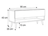 TV-Schrank 90 cm mit LED-Beleuchtung und schwarzen Beinen Aurelie Kaschmir matt