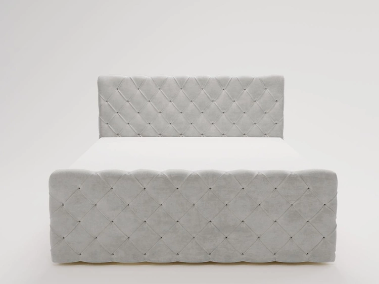 Boxspringbett mit Bettkasten 160x200 Lunaris Hellgrau